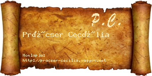 Prácser Cecília névjegykártya